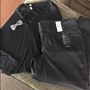 Black leather pants by Torrid ,l